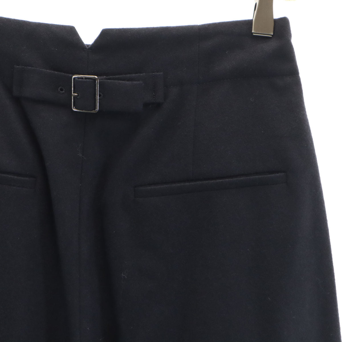 未使用 ebure エブール 日本製 ハイウエスト ワイドパンツ 38 ネイビー レディース