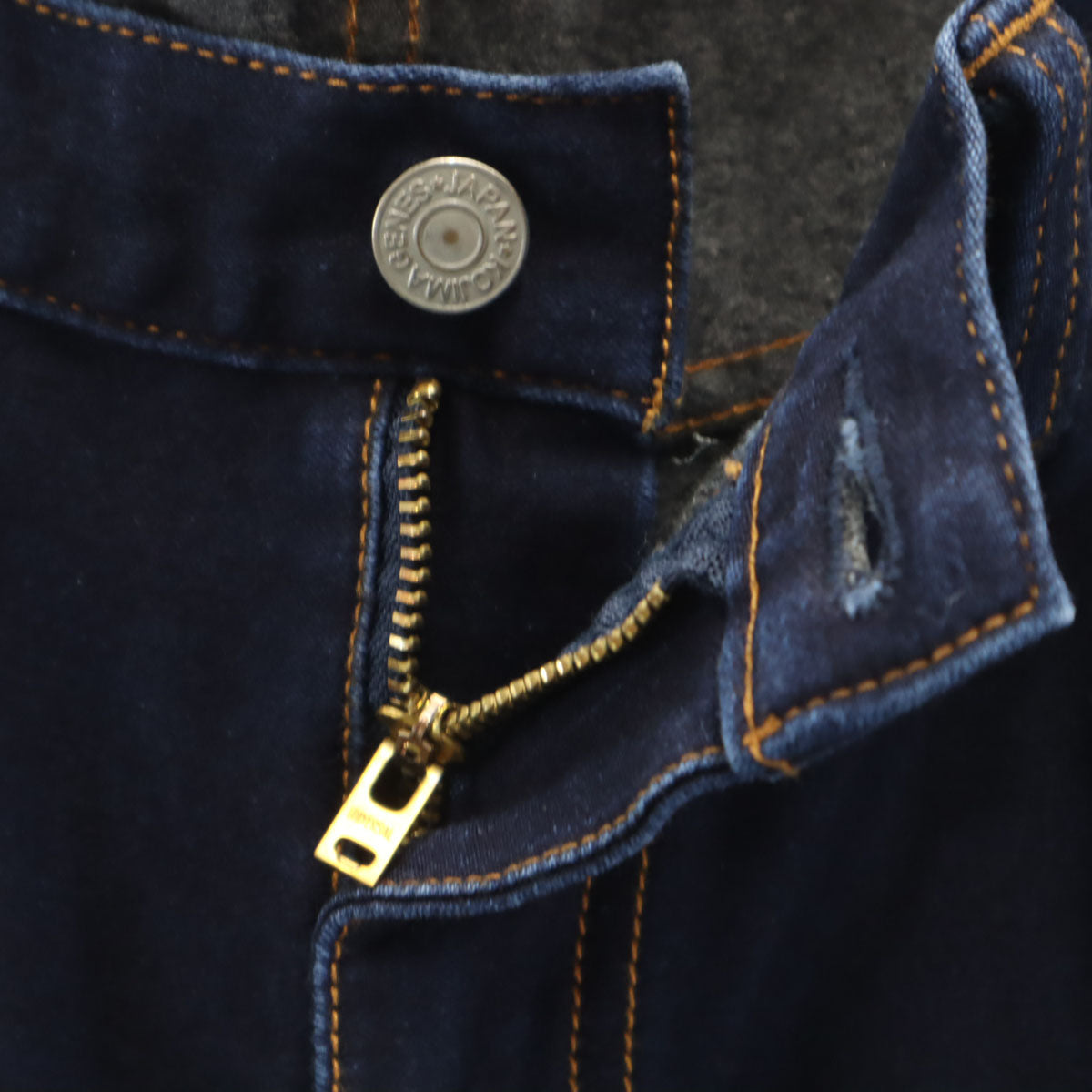 児島ジーンズ コジマジーンズ 日本製 デニムパンツ W34 ネイビー 裏起毛 ジーンズ メンズ