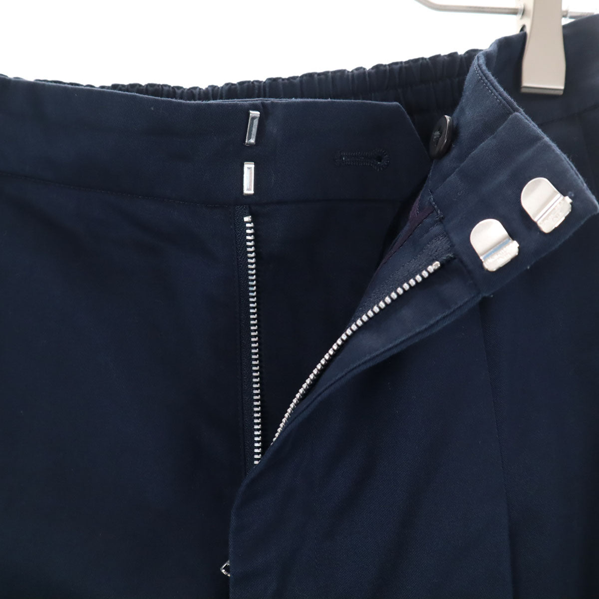 Drawer ドゥロワー 日本製 バックギャザー タック パンツ 38 ネイビー レディース