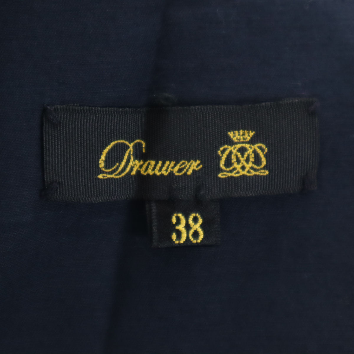 Drawer ドゥロワー 日本製 バックギャザー タック パンツ 38 ネイビー レディース