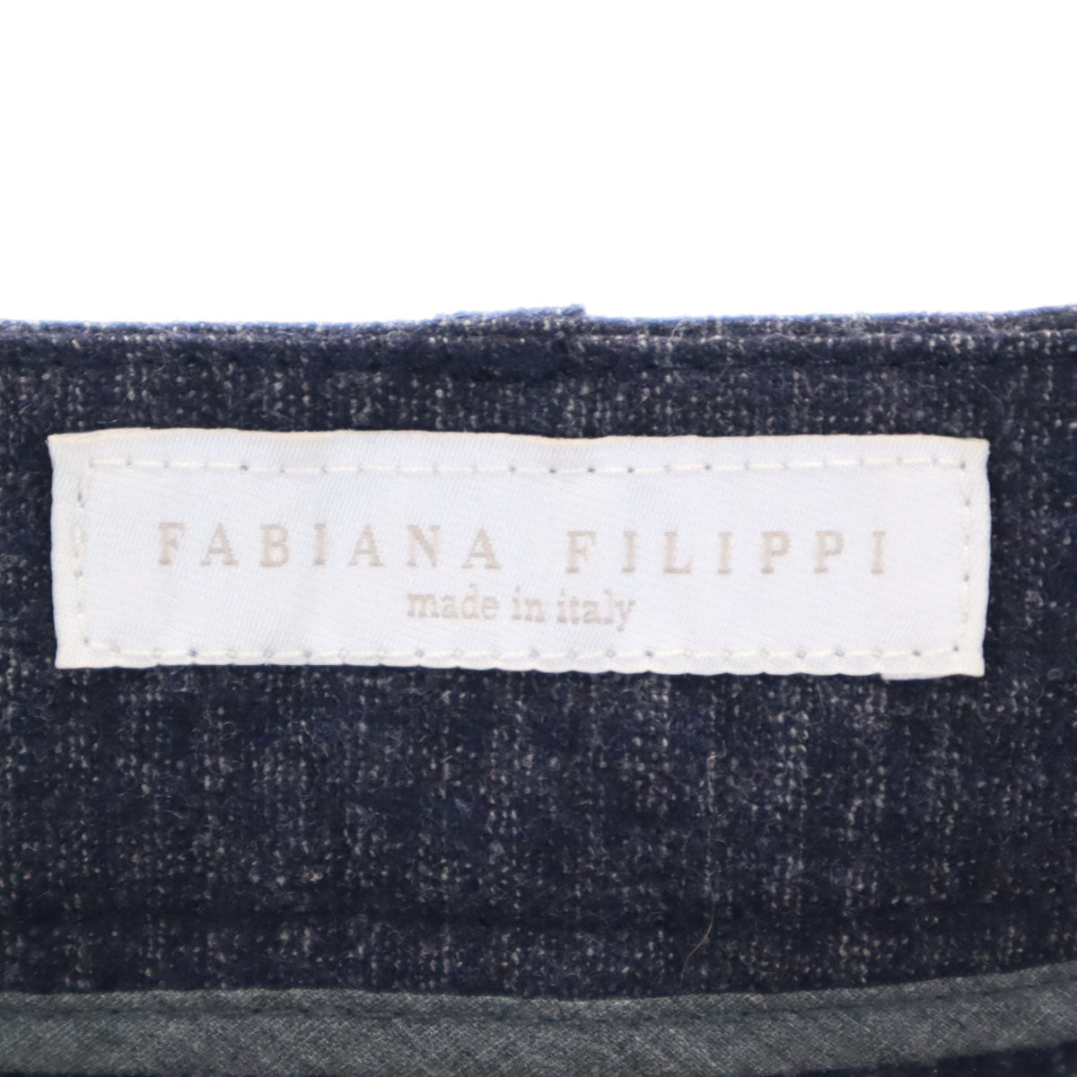 FABIANA FILIPPI ファビアナフィリッピ イタリア製 チェック柄 ウールパンツ S ネイビー系 レディース