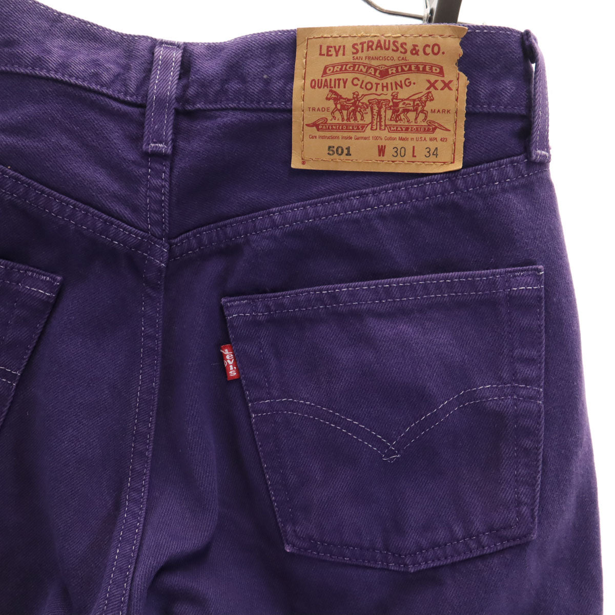 Levi's リーバイス 90s 米国製 501 オールド ストレート カラー デニムパンツ w30 パープル ボタンフライ ジーンズ メンズ