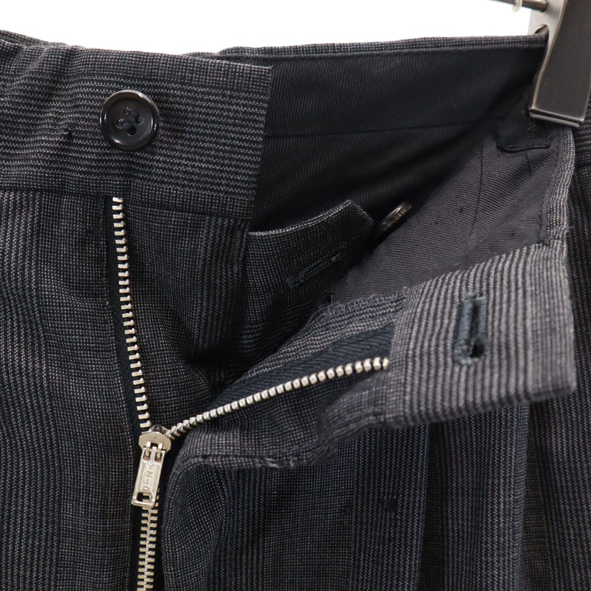 COMME des GARCONS HOMME コムデギャルソンオム 80s 1989年 日本製 ウール オールド チェック柄 スラックスパンツ S グレー メンズ