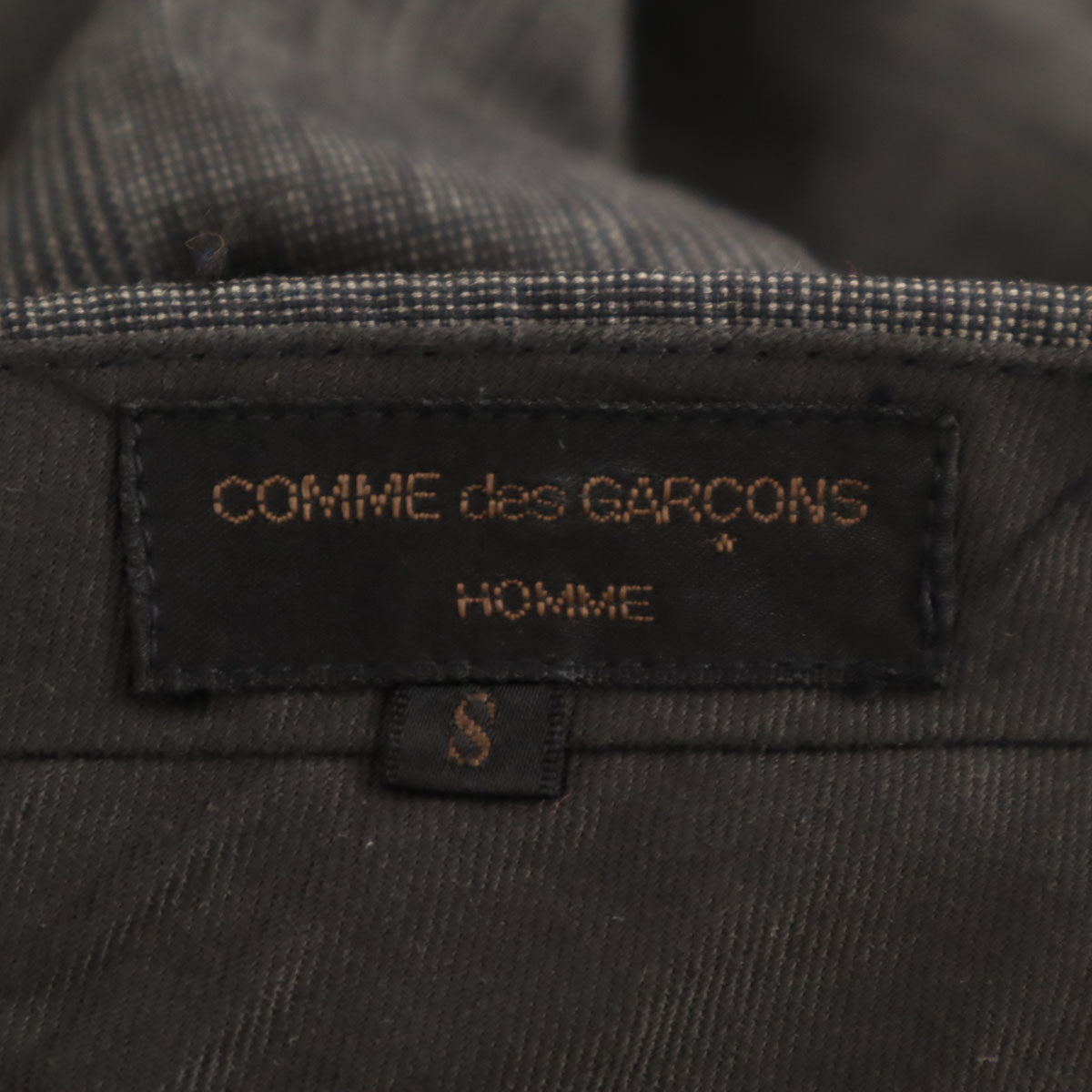COMME des GARCONS HOMME コムデギャルソンオム 80s 1989年 日本製 ウール オールド チェック柄 スラックスパンツ S グレー メンズ