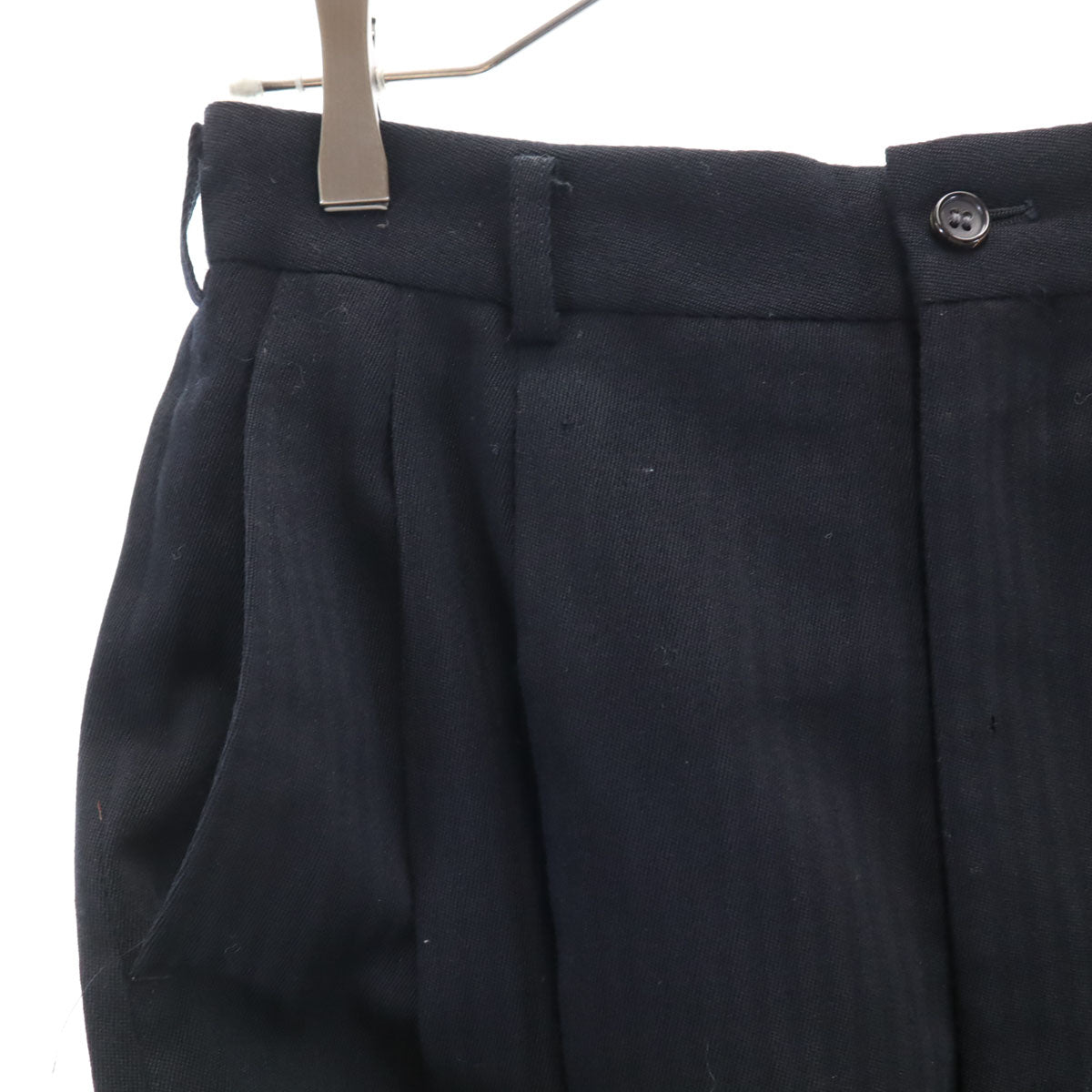 COMME des GARCONS HOMME コムデギャルソンオム 90s 1990年 日本製 ウール オールド ストライプ柄 スラックスパンツ S ブラック系 メンズ