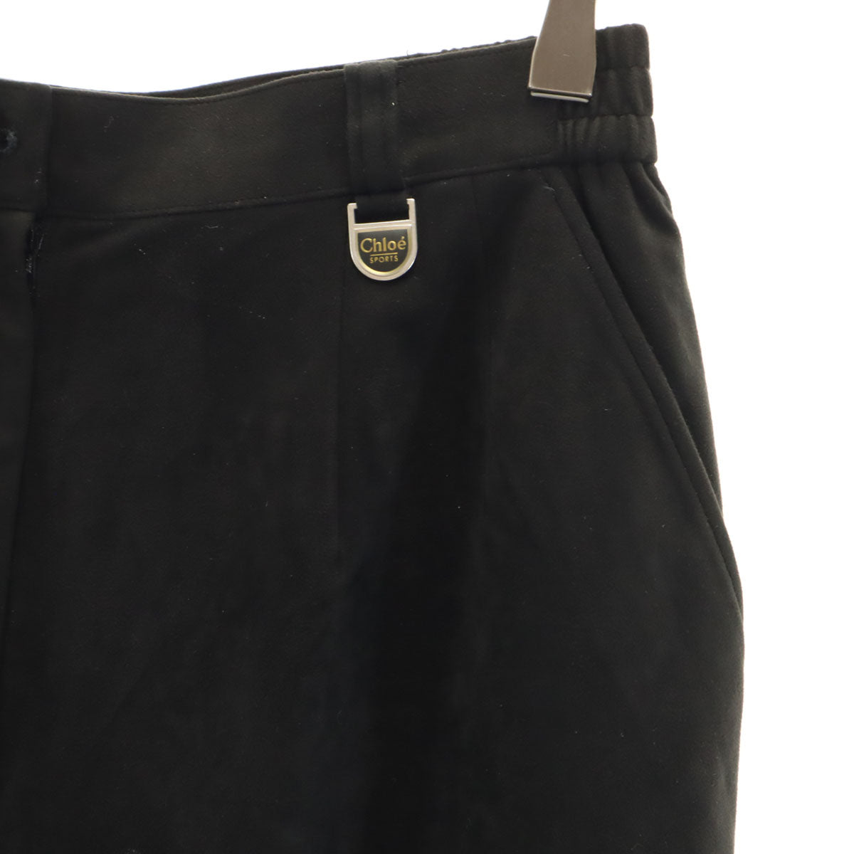 Chloe SPORTS クロエスポーツ フェイクスエード テーパードパンツ LL ブラック レディース