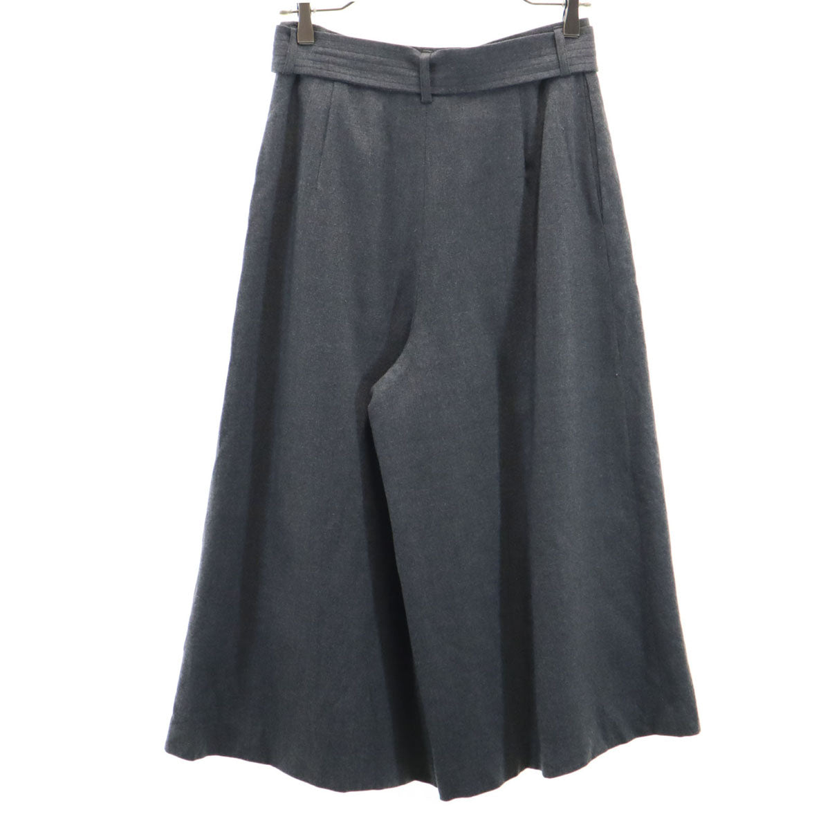 ANAYI アナイ 日本製 ウールブレンド ワイドパンツ 38 グレー ベルト付き レディース
