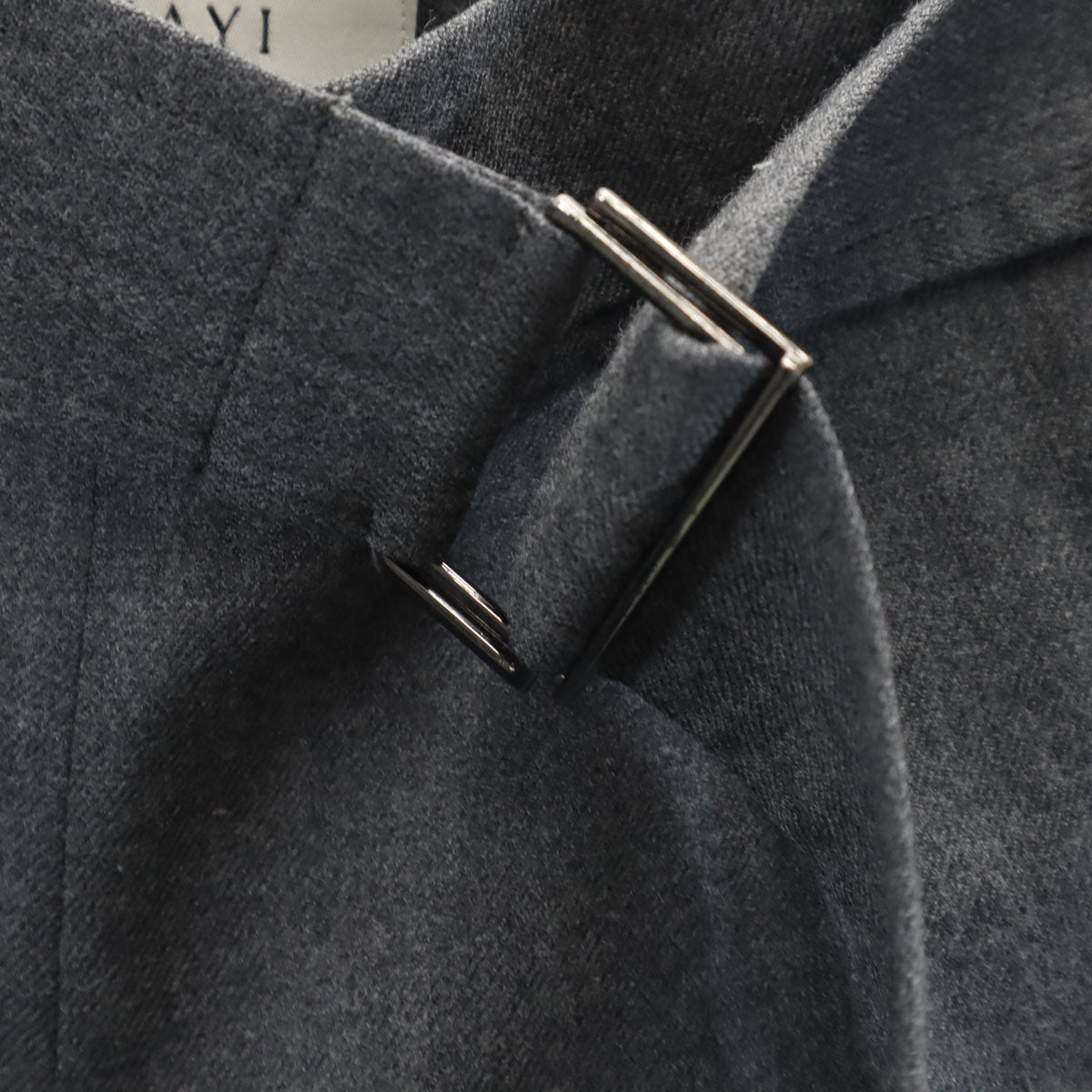 ANAYI アナイ 日本製 ウールブレンド ワイドパンツ 38 グレー ベルト付き レディース