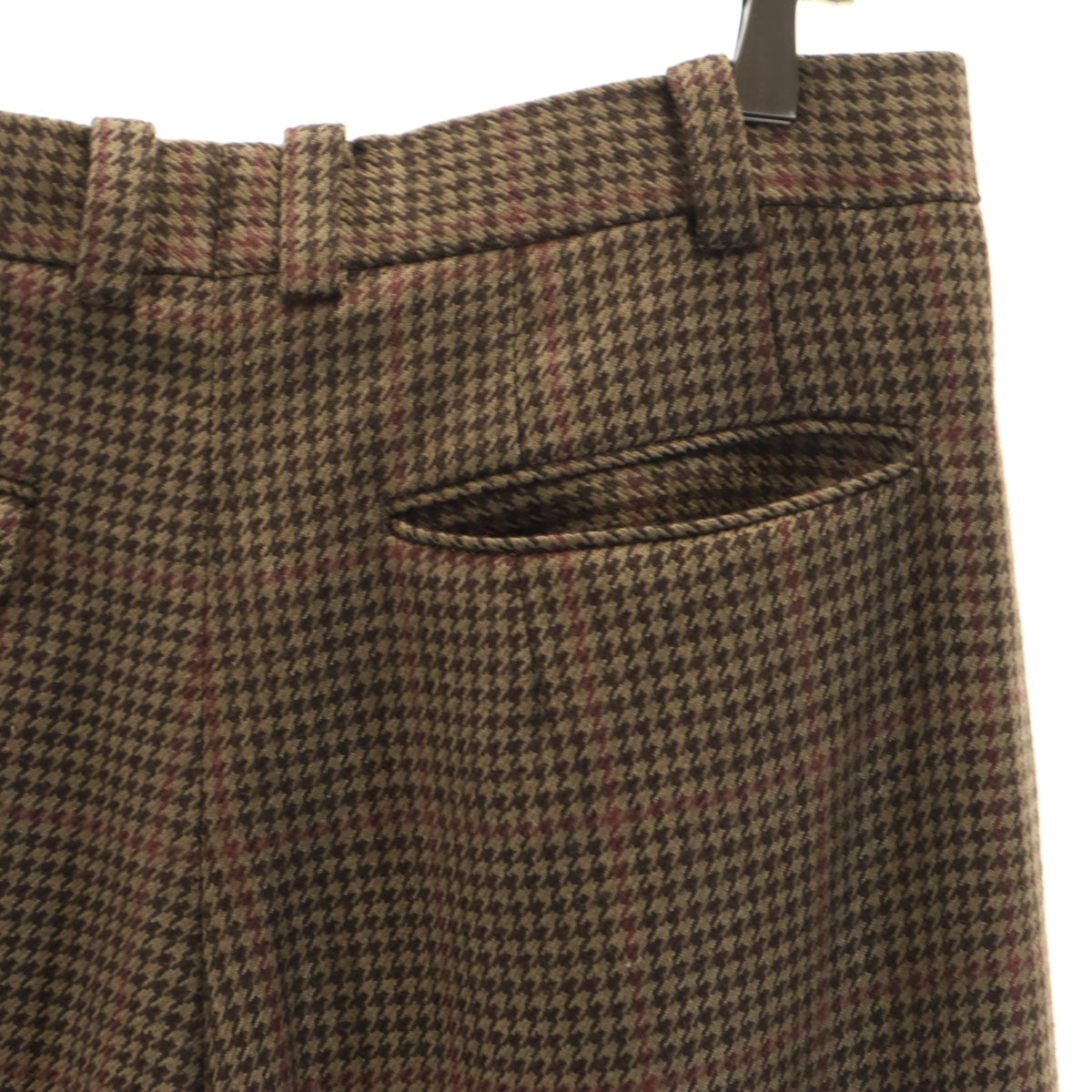 KARL LAGERFELD カールラガーフェルド ウール100% 千鳥格子 スラックスパンツ 82 ブラウン メンズ