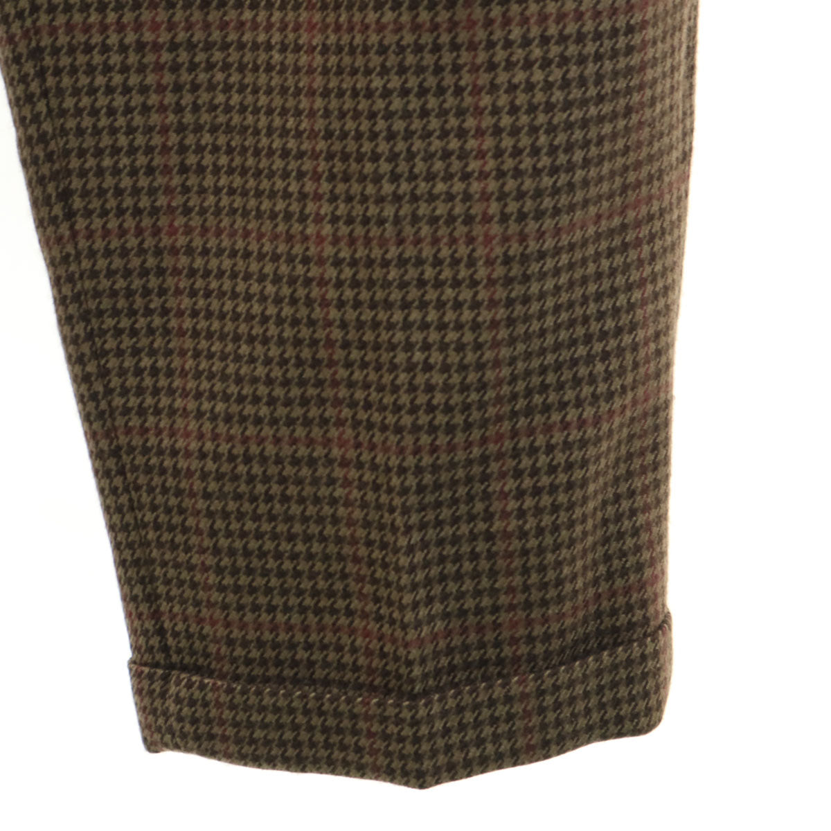 KARL LAGERFELD カールラガーフェルド ウール100% 千鳥格子 スラックスパンツ 82 ブラウン メンズ