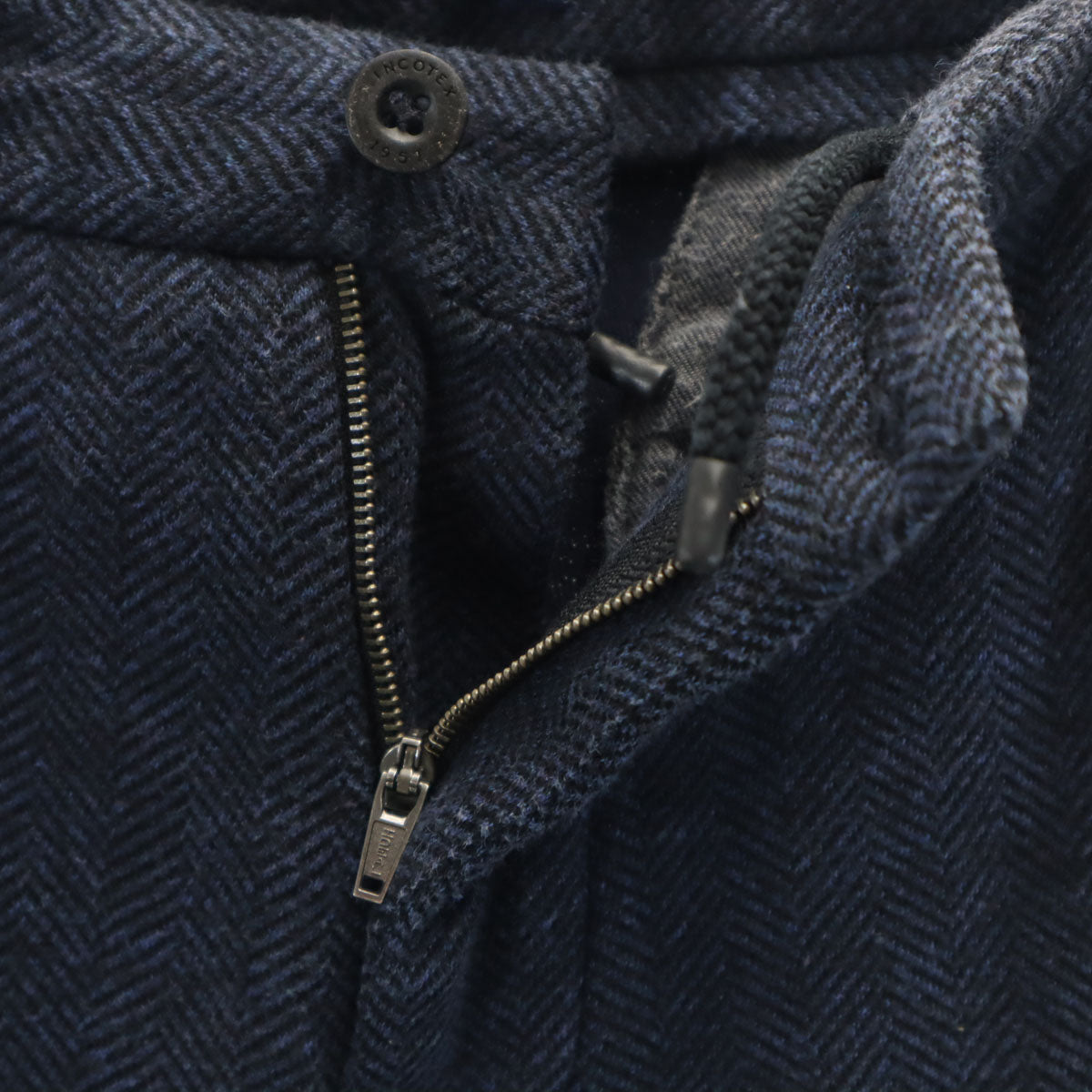 INCOTEX インコテックス ヘリンボーン SLIM FIT スラックスパンツ 44 ネイビー メンズ