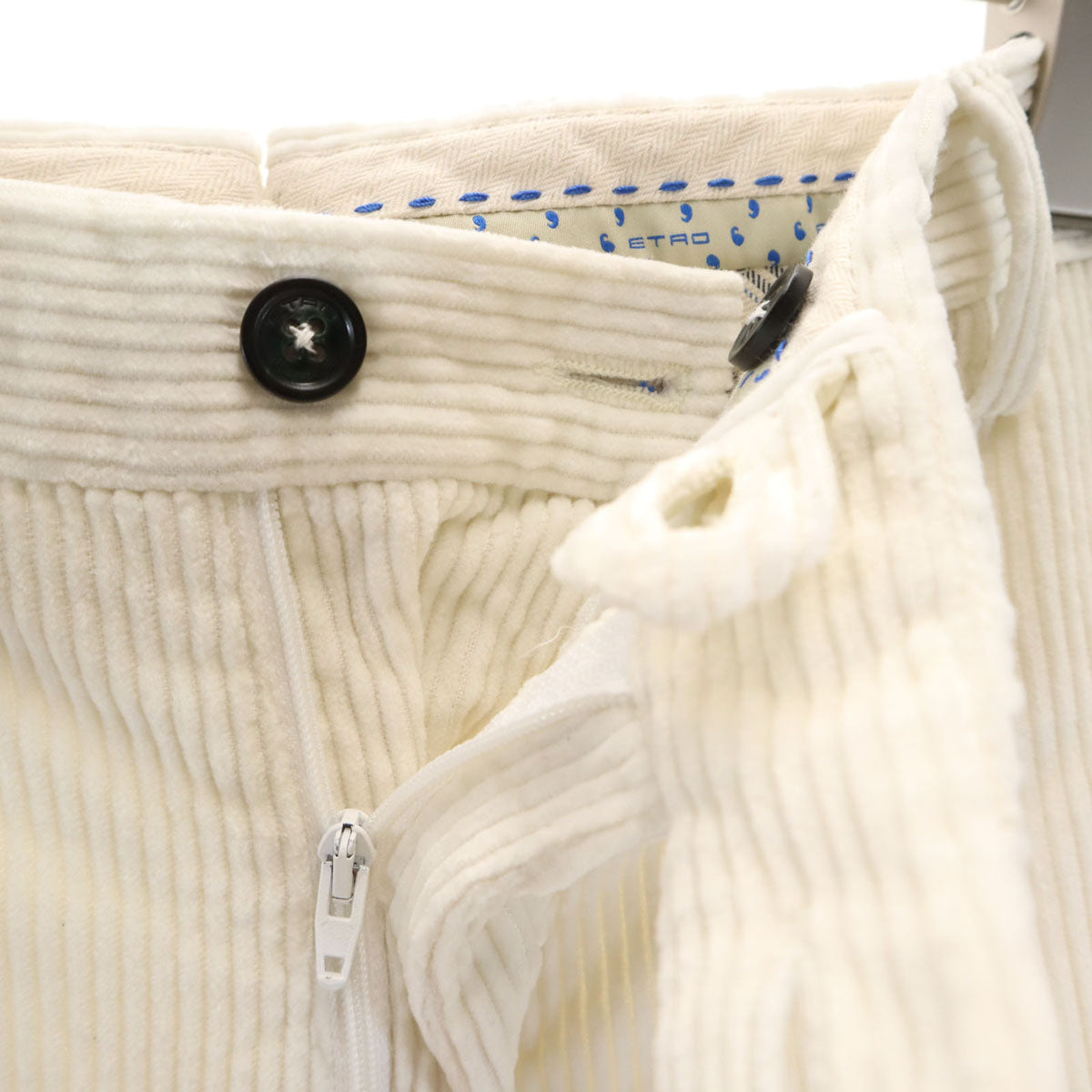 ETRO エトロ イタリア製 コーデュロイパンツ 56 ホワイト ビッグサイズ メンズ