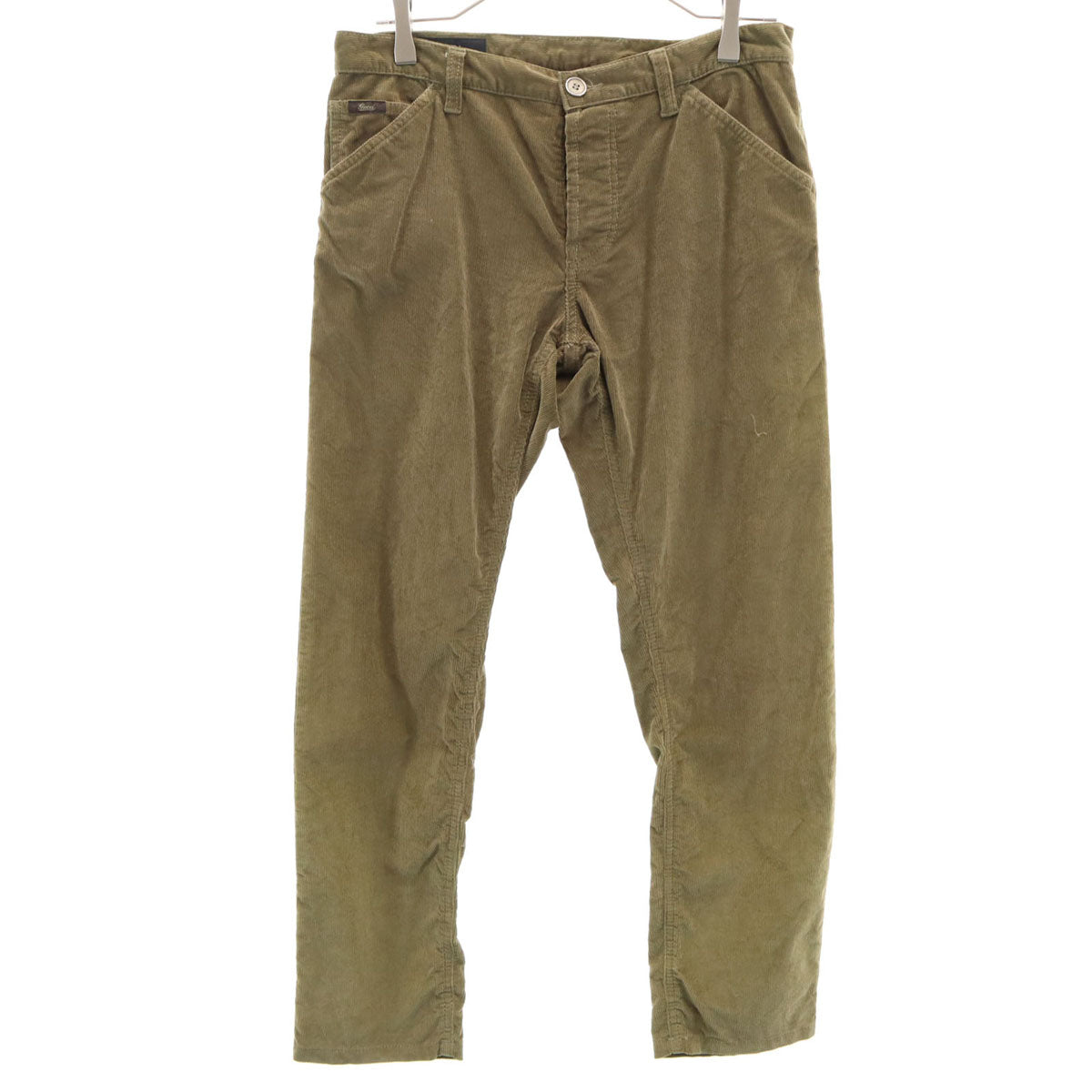 GUCCI グッチ イタリア製 short skinny コーデュロイパンツ 44 カーキ ボタンフライ レディース