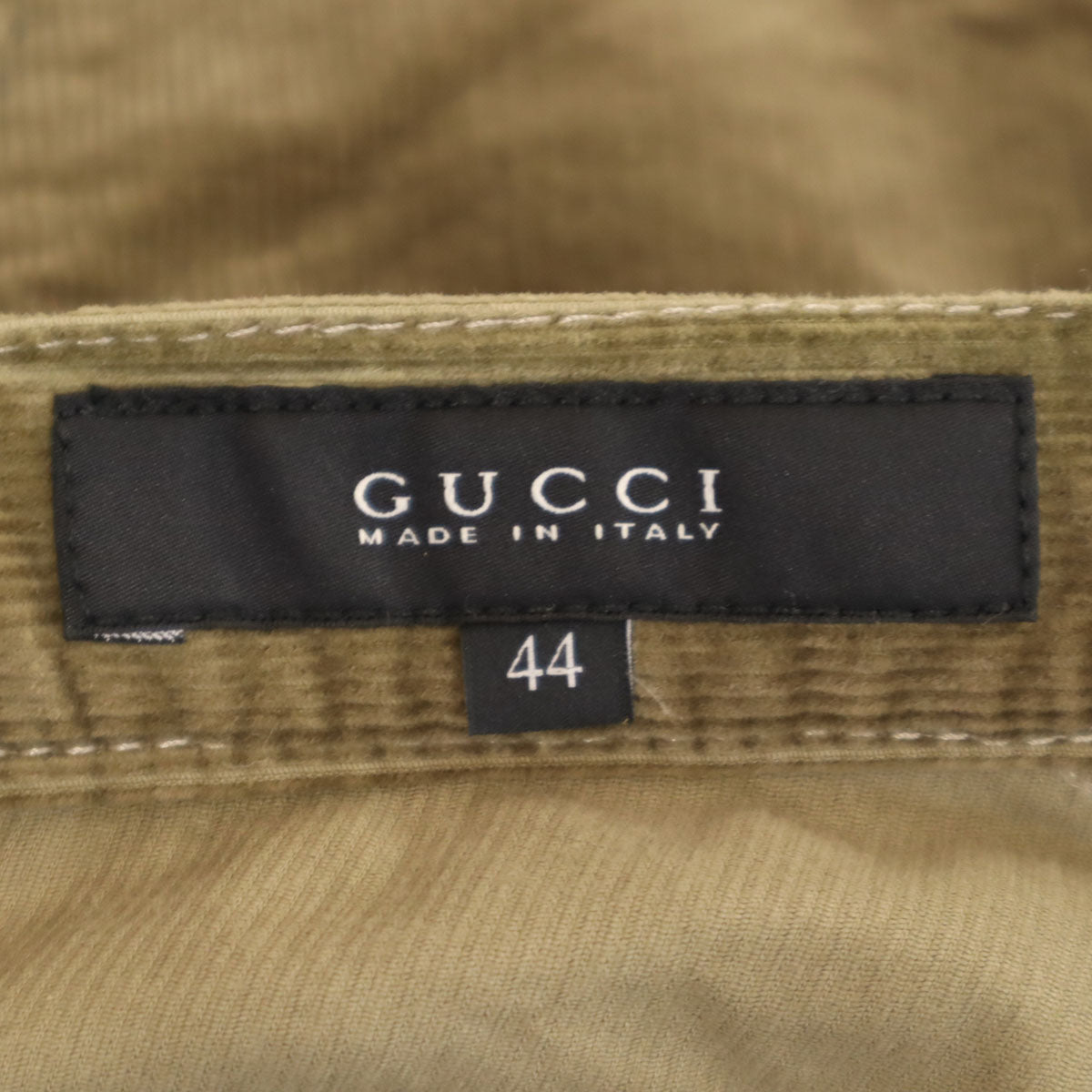 GUCCI グッチ イタリア製 short skinny コーデュロイパンツ 44 カーキ ボタンフライ レディース