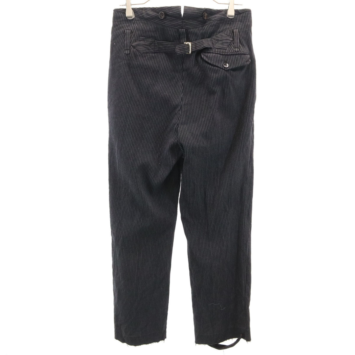 50s ヴィンテージ 針シンチ ストライプ柄 ハイウエスト パンツ グレー系 ボタンフライ メンズ