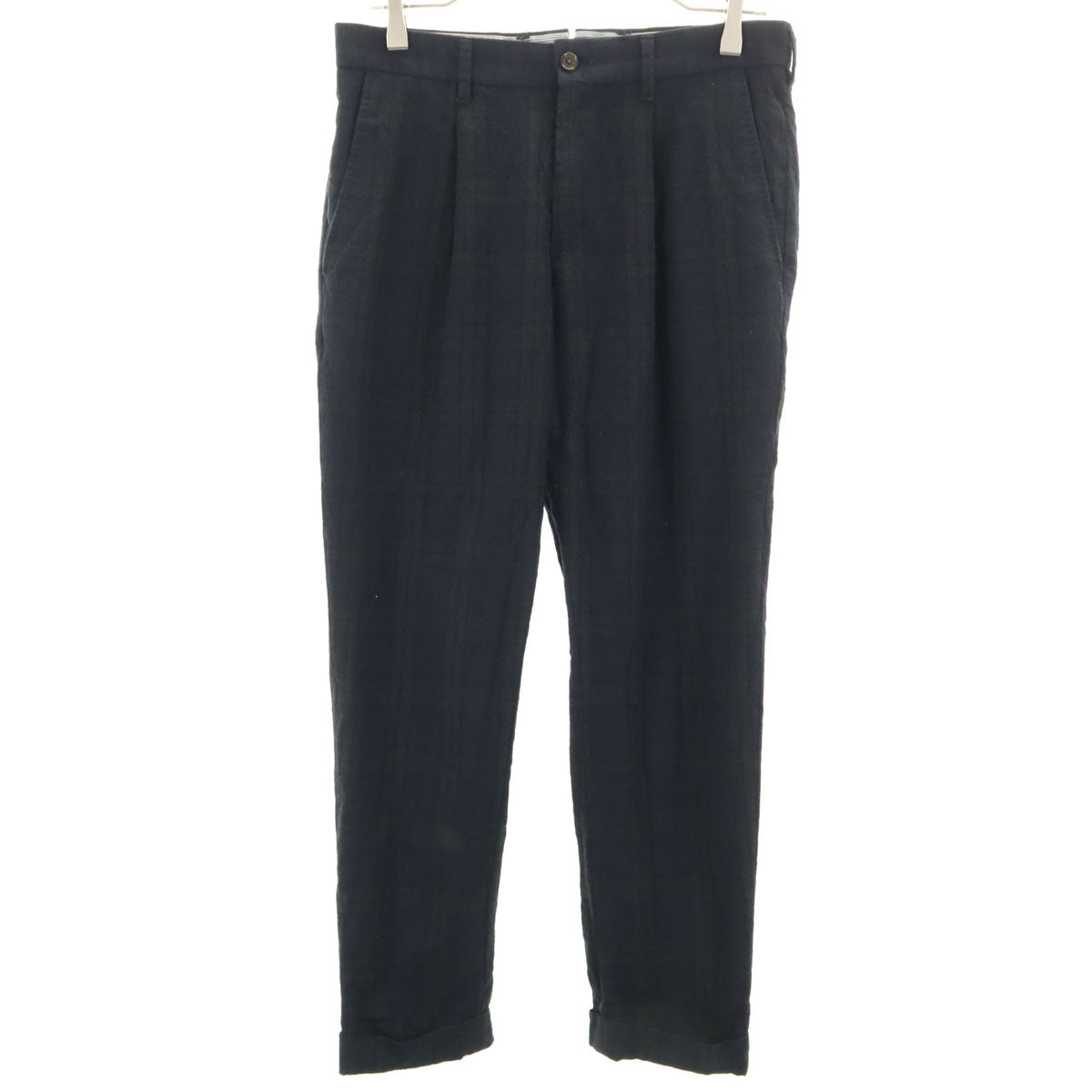 MACKINTOSH PHILOSOPHY マッキントッシュフィロソフィー ブラックウォッチ チェック柄 テーパードパンツ 36 ネイビー メンズ