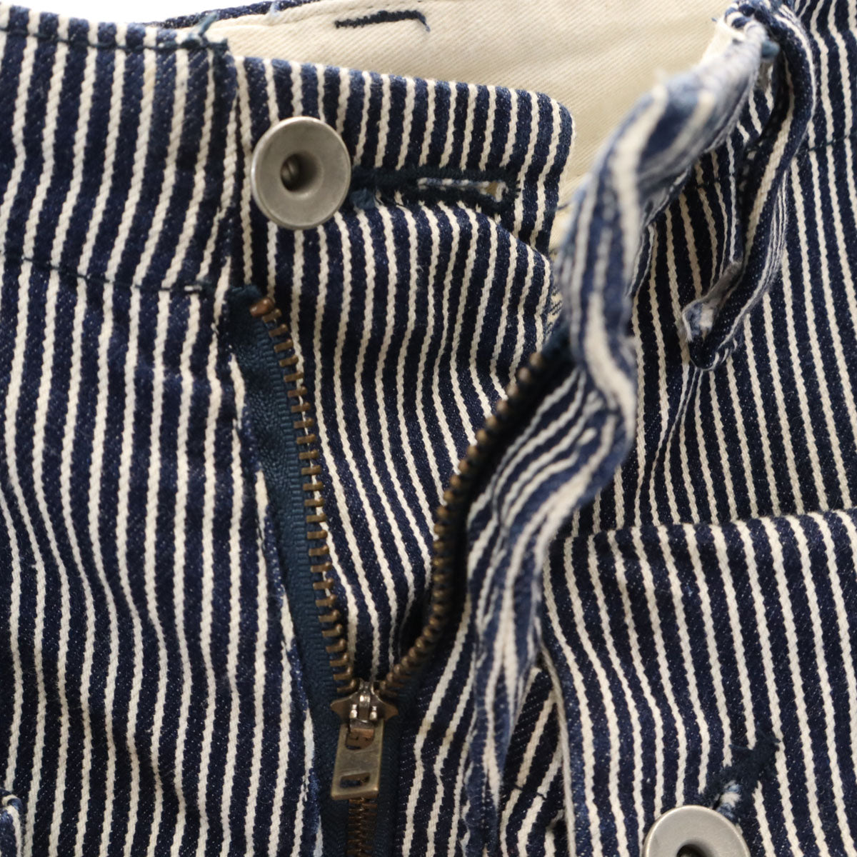 美品 NATAL DESIGN ネイタルデザイン 日本製 ヒッコリー デニムサルエルパンツ W30 ネイビー系 ジーパン メンズ