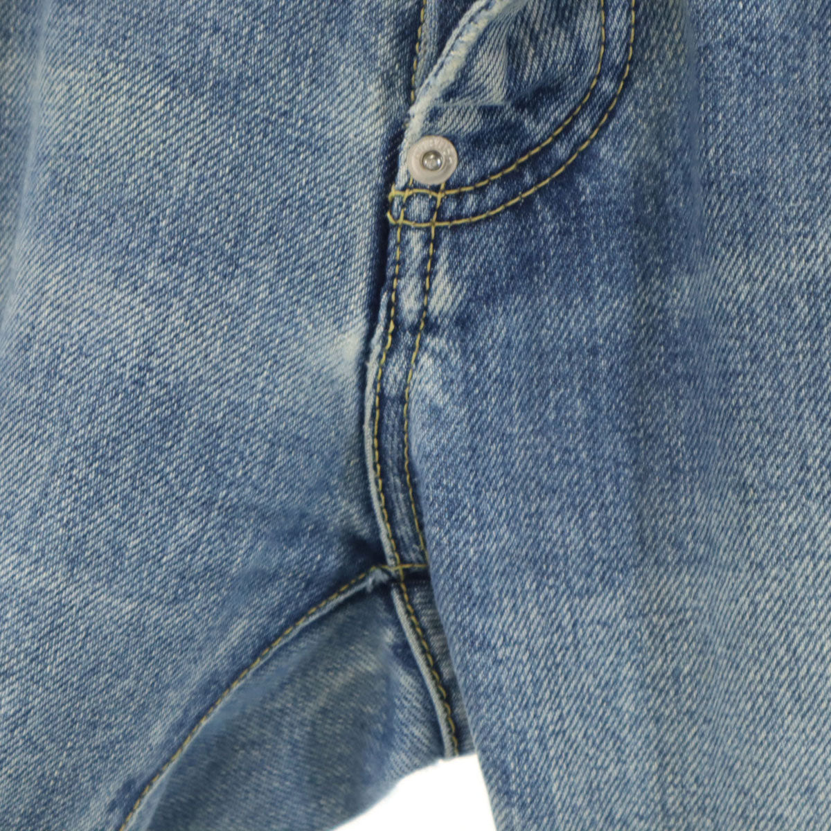 AMBUSH アンブッシュ 日本製 カットオフ加工 ストレートデニムパンツ 1 ウォッシュブルー ジーンズ メンズ