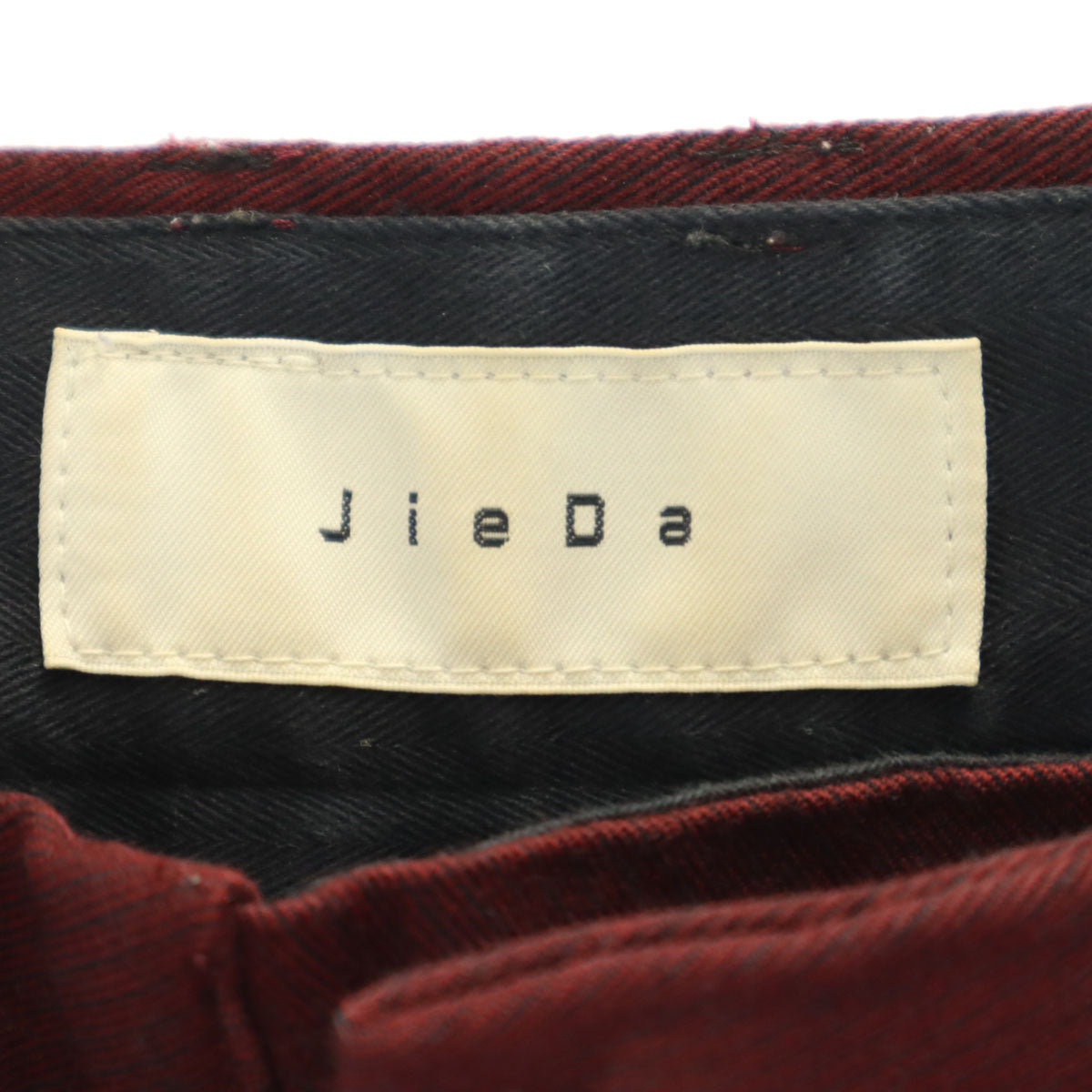 Jieda ジエダ 日本製 ギャバジン タック スラックスパンツ 2 ボルドー メンズ