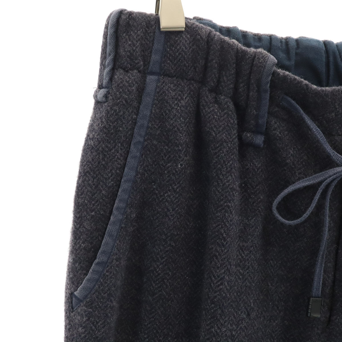 CURLY カーリー 日本製 ヘリンボーン イージーパンツ 2 ネイビー メンズ