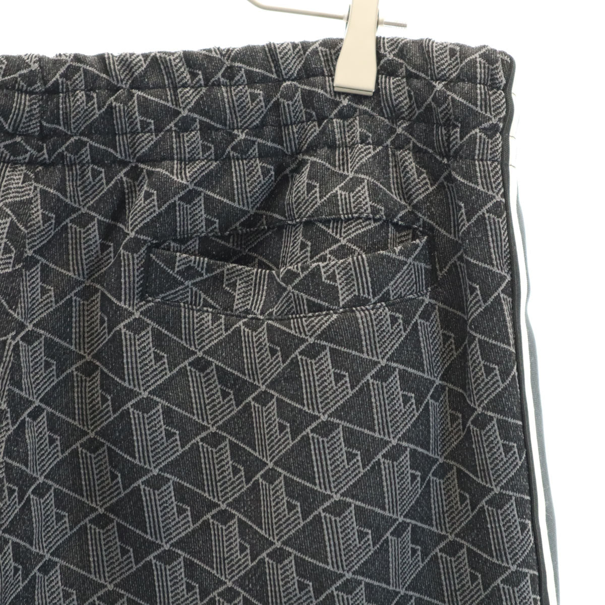 LACOSTE ラコステ 総柄 イージーパンツ XL チャコールグレー メンズ