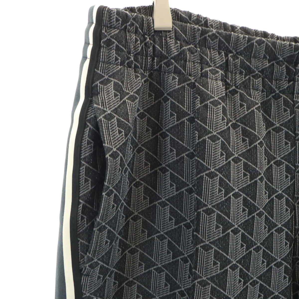 LACOSTE ラコステ 総柄 イージーパンツ XL チャコールグレー メンズ