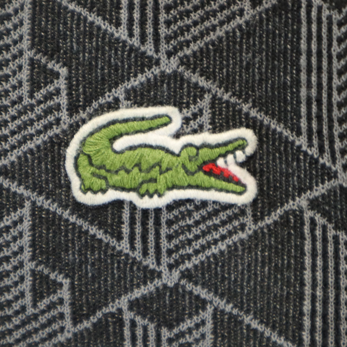 LACOSTE ラコステ 総柄 イージーパンツ XL チャコールグレー メンズ