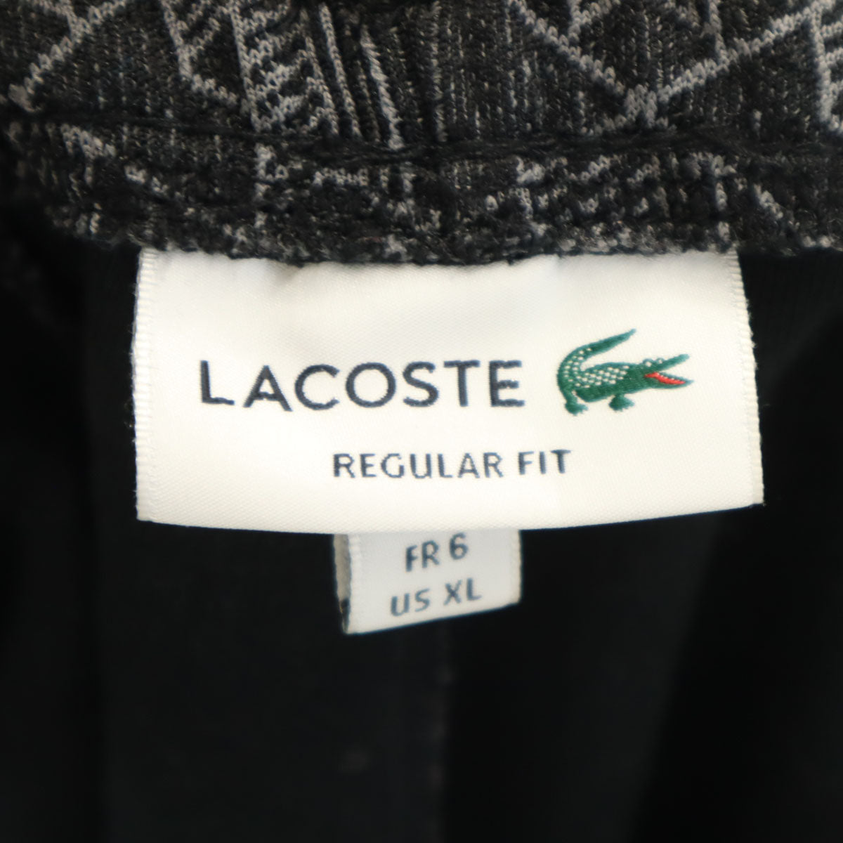 LACOSTE ラコステ 総柄 イージーパンツ XL チャコールグレー メンズ