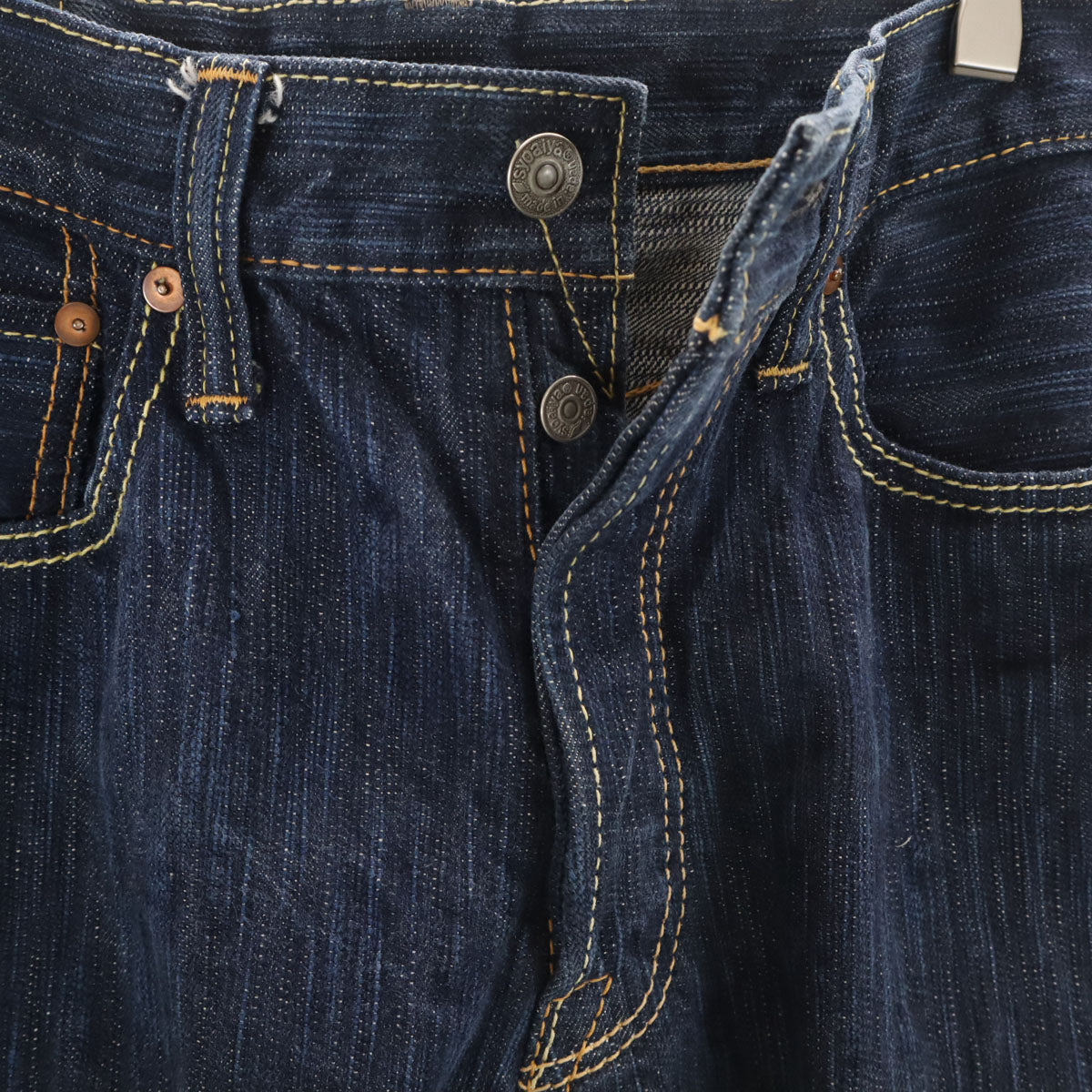 pure blue japan ピュアブルージャパン 日本製 デニムパンツ W30 ネイビー 正藍屋 ジーンズ ボタンフライ メンズ