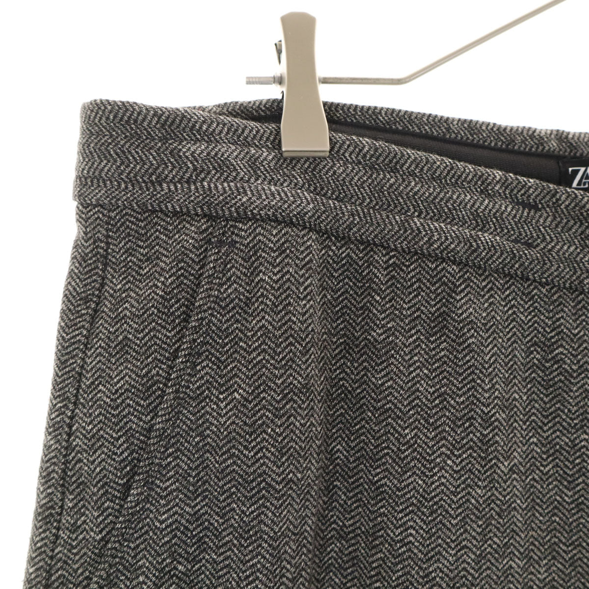 ZARA ザラ ヘリーンボーン柄 パンツ XL グレー系 メンズ