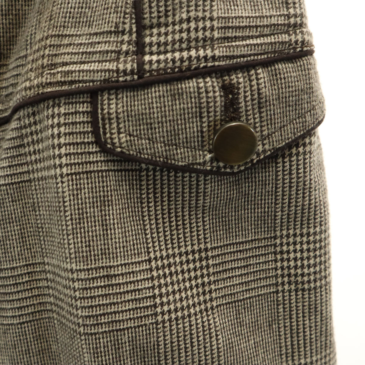 未使用 GRACE CONTINENTAL グレースコンチネンタル 日本製 千鳥格子柄 ハイウエスト ワイドパンツ 36 ブラウン系 タグ付き レディース