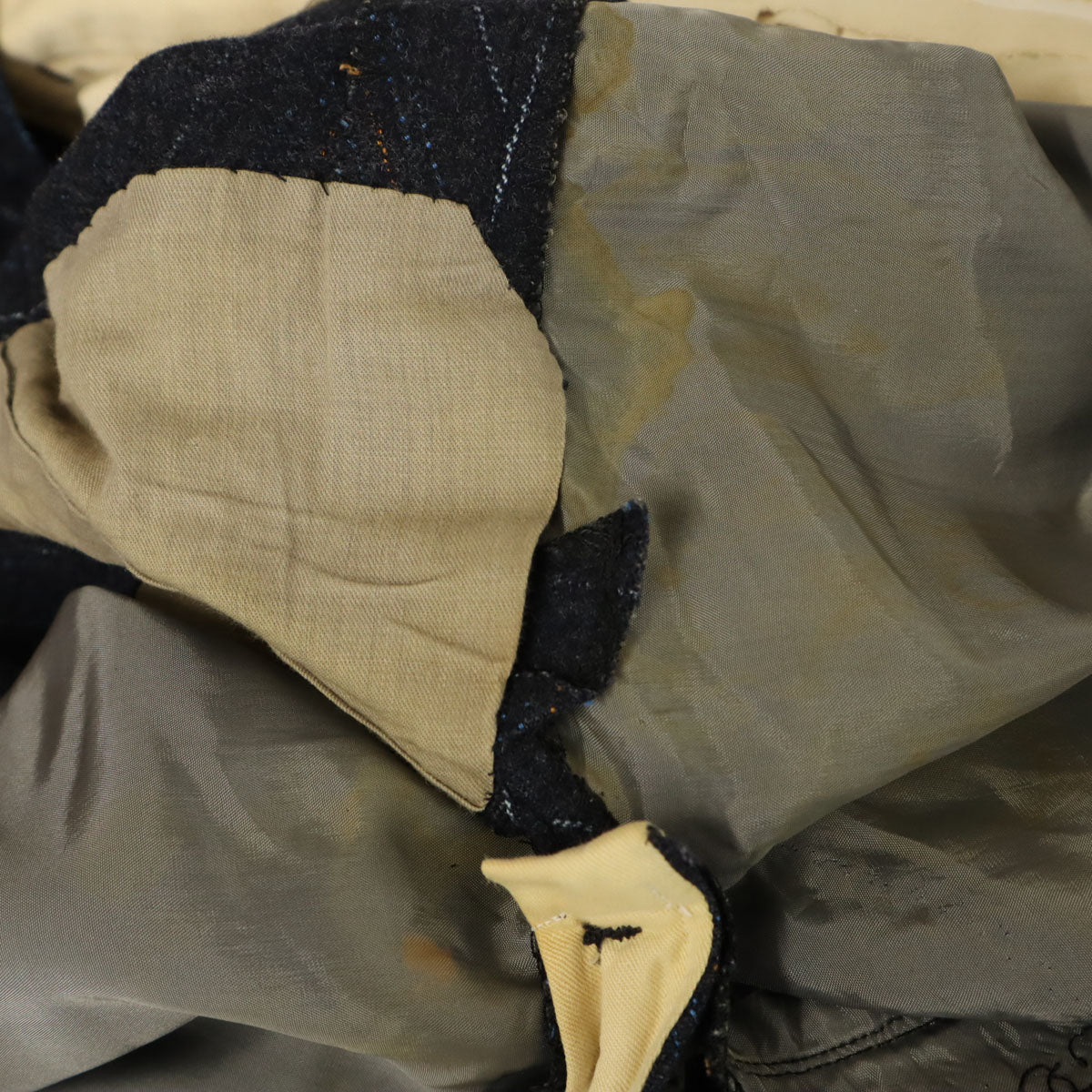 60s 70s ヴィンテージ ストライプ柄 スラックスパンツ ネイビー TALONジップ メンズ