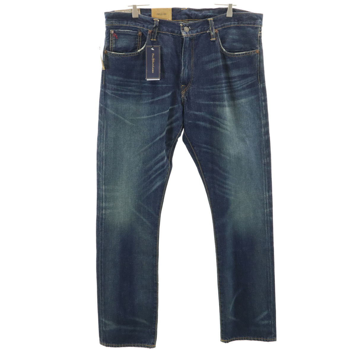 未使用 POLO RALPH LAUREN ポロラルフローレン ヴァリック スリム ストレートデニムパンツ W36 インディゴブルー ジーンズ ビッグサイズ メンズ
