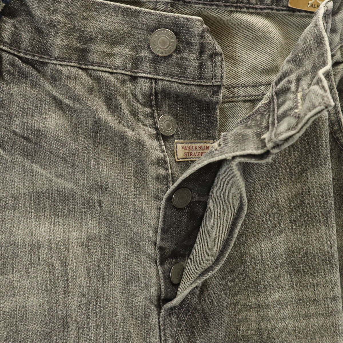 未使用 POLO RALPH LAUREN ポロラルフローレン ヴァリック スリム ストレートデニムパンツ W36 グレー ジーンズ ビッグサイズ メンズ