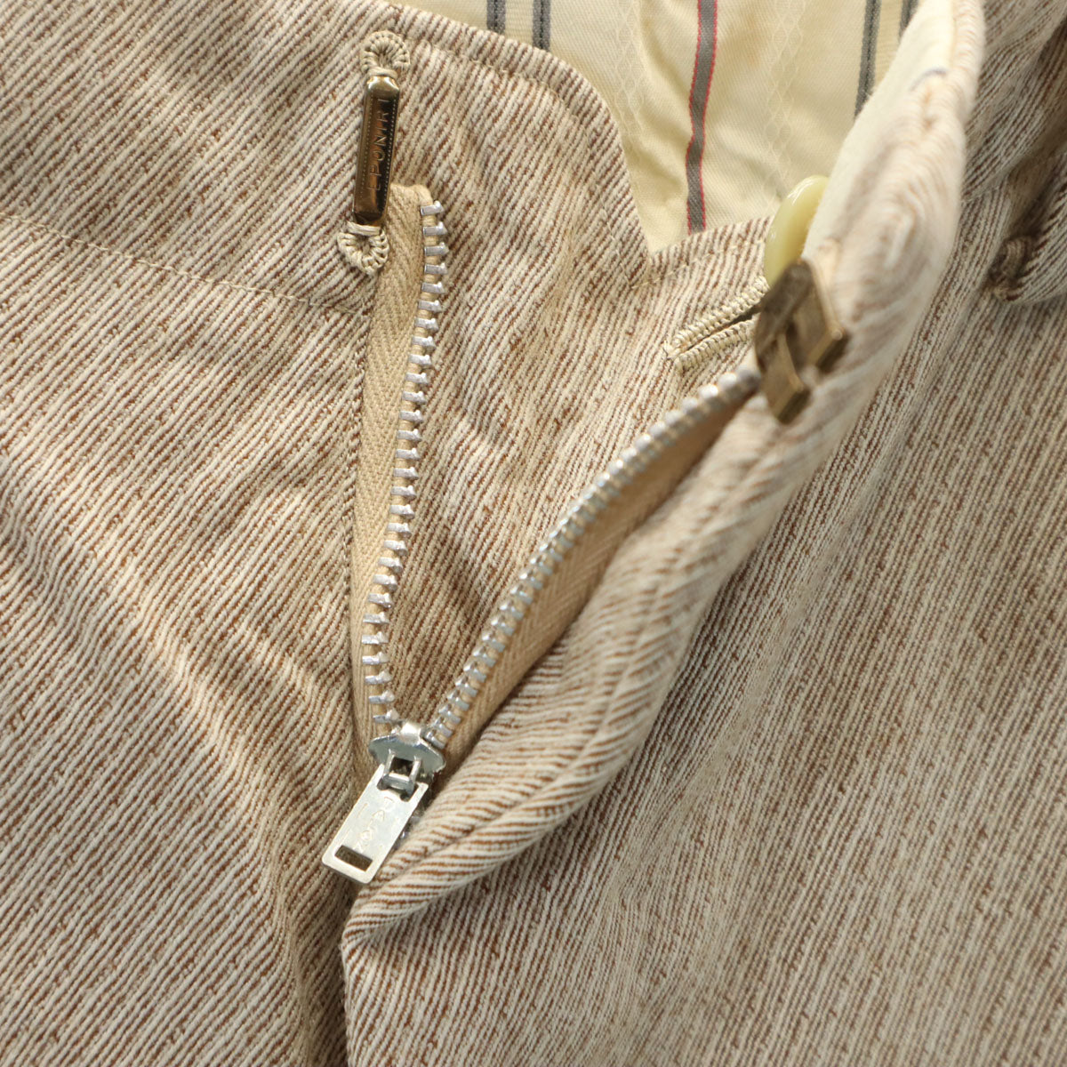70s ヴィンテージ スラックスパンツ ベージュ TALONジップ メンズ