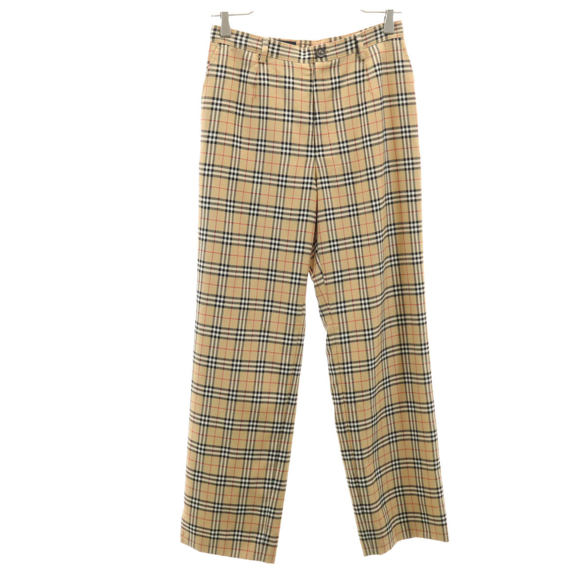 BURBERRY GOLF バーバリーゴルフ 日本製 ノバチェック ストレートパンツ 11 ベージュ 三陽商会 レディース