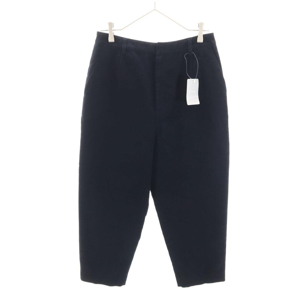 IENA イエナ 未使用 リクライドモールスキンペグトップ テーパードパンツ 38 ネイビー タグ付き レディース