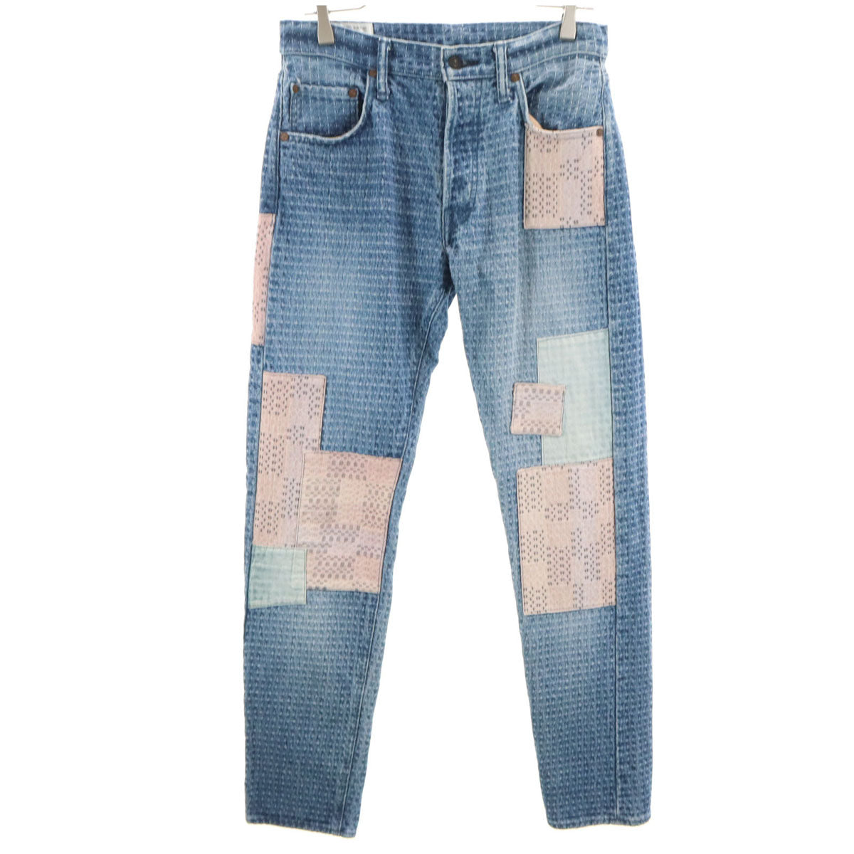 美品 STUDIO D’ARTISAN ステュディオダルチザン 日本製 刺し子 デニムパンツ w30 ブルー系 ジーンズ メンズ