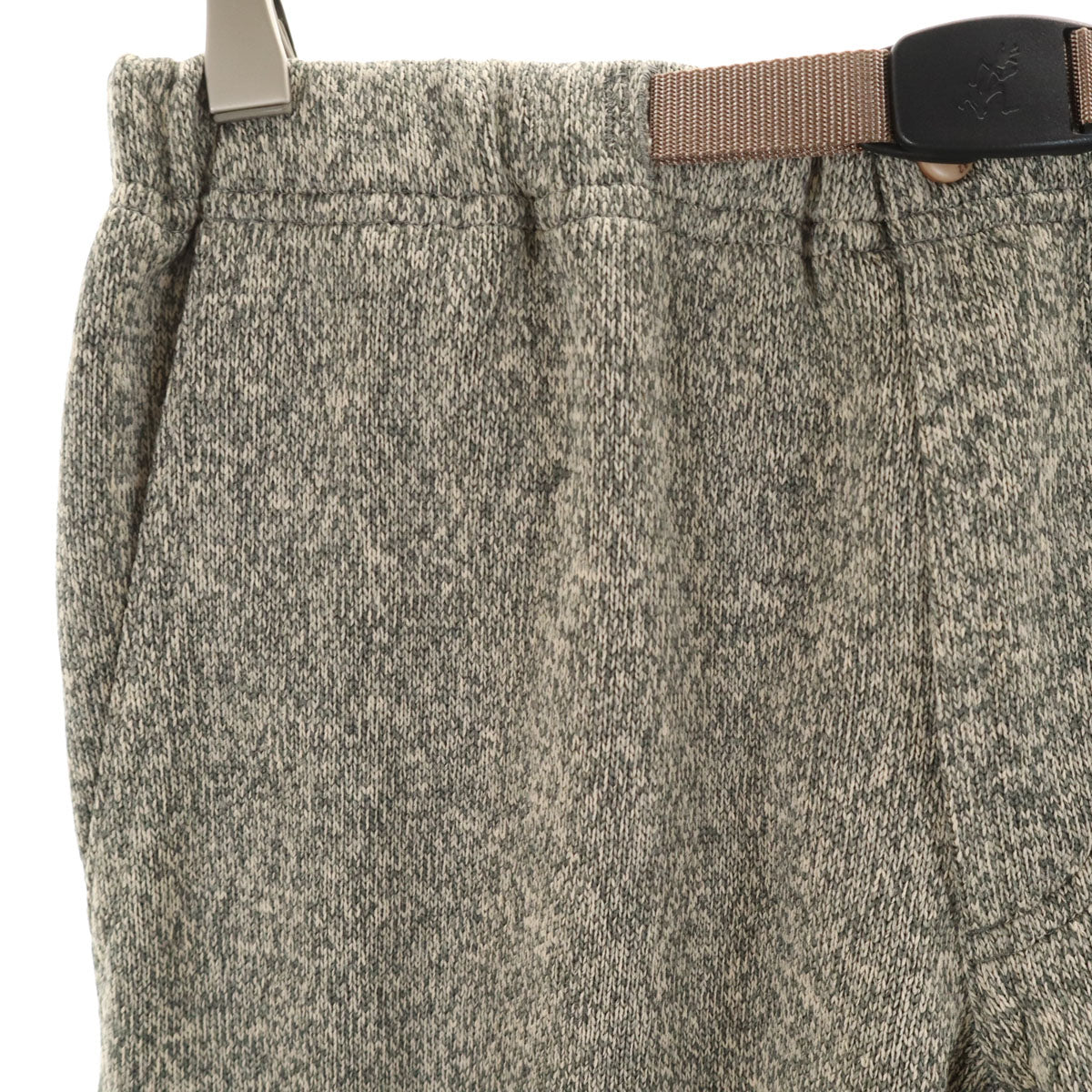 美品 Gramicci グラミチ ボンディングニットフリースナローリブ パンツ S グレー系 アウトドア メンズ