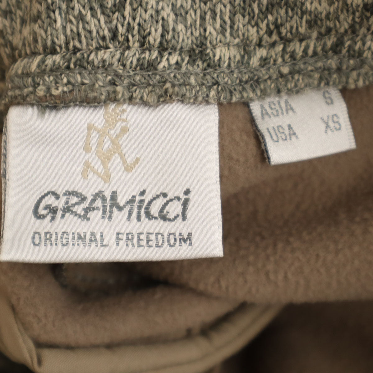 美品 Gramicci グラミチ ボンディングニットフリースナローリブ パンツ S グレー系 アウトドア メンズ