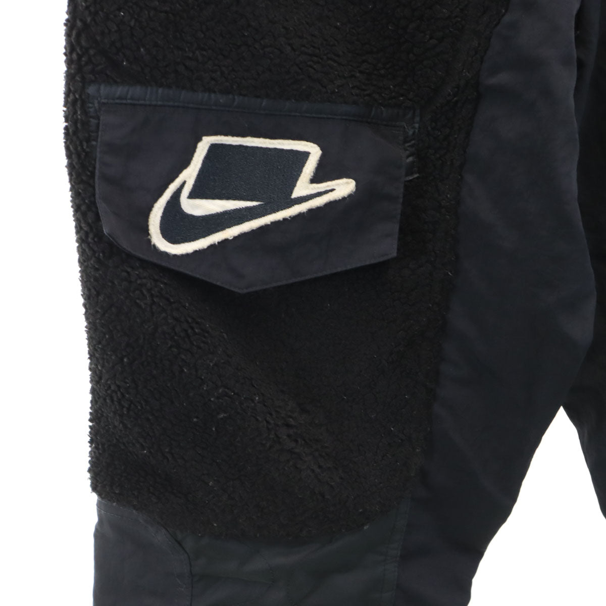 NIKE ナイキ ボア切替 中綿ロングパンツ S ブラック キルティング メンズ