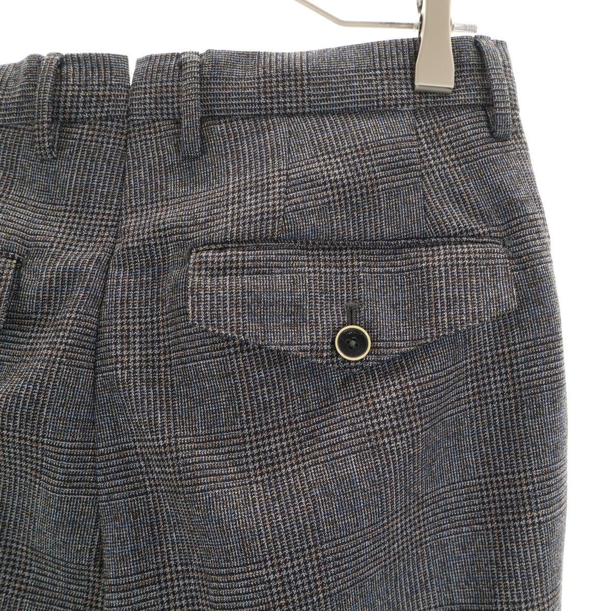 PT01 ピーティーゼロウーノ ウール100% グレンチェック ツータック スラックスパンツ 46 グレー系 メンズ