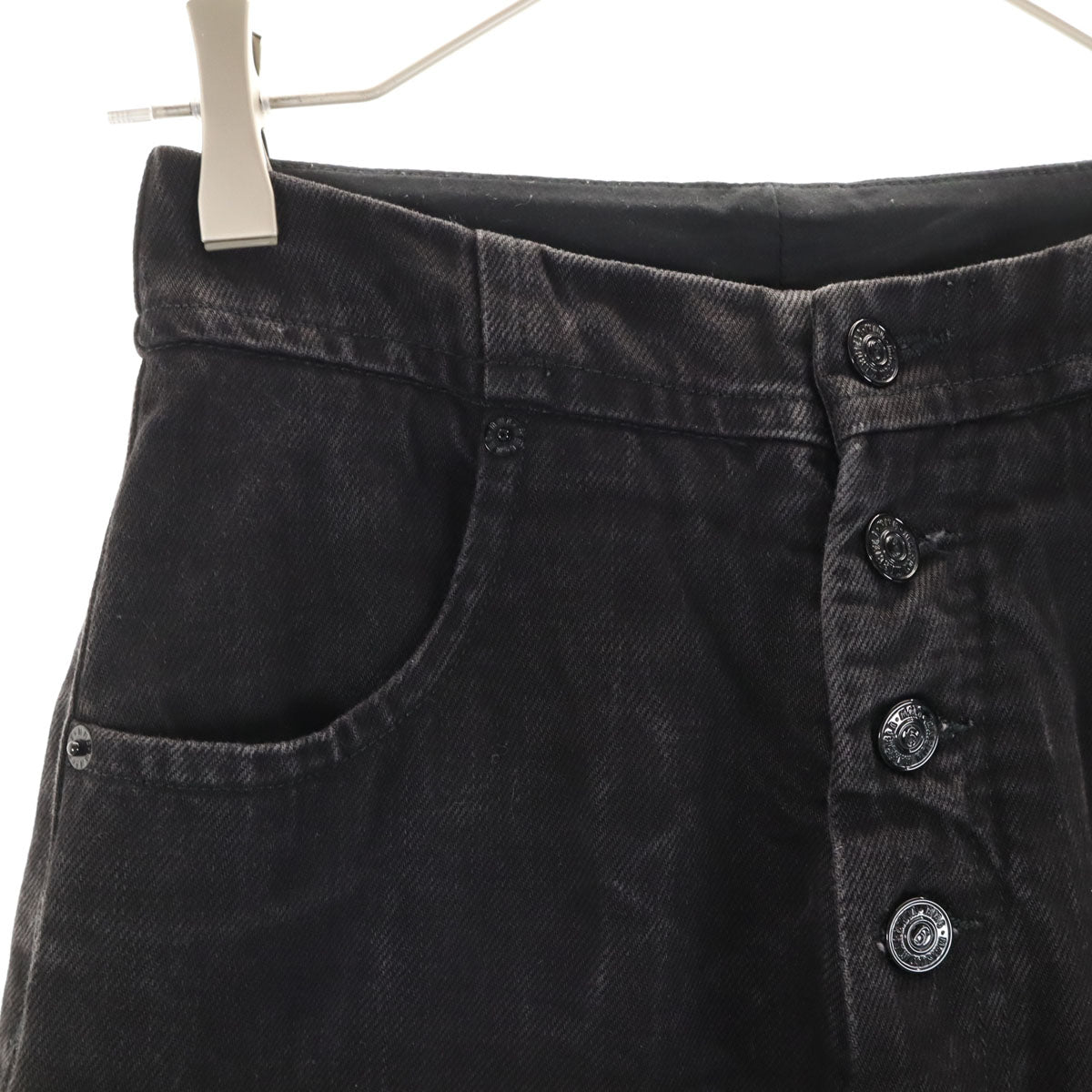 MM6 Maison Margiela エムエムシックス メゾンマルジェラ イタリア製 ハイウエスト デニムパンツ 36 ブラック ボタンフライ レディース