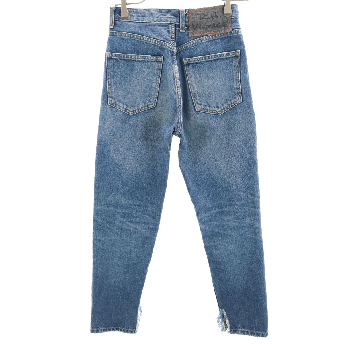 R.H. ViNTAGE アールエイチヴィンテージ 日本製 カットオフ加工 テーパードデニムパンツ W23 ウォッシュブルー ジーンズ ロンハーマン レディース