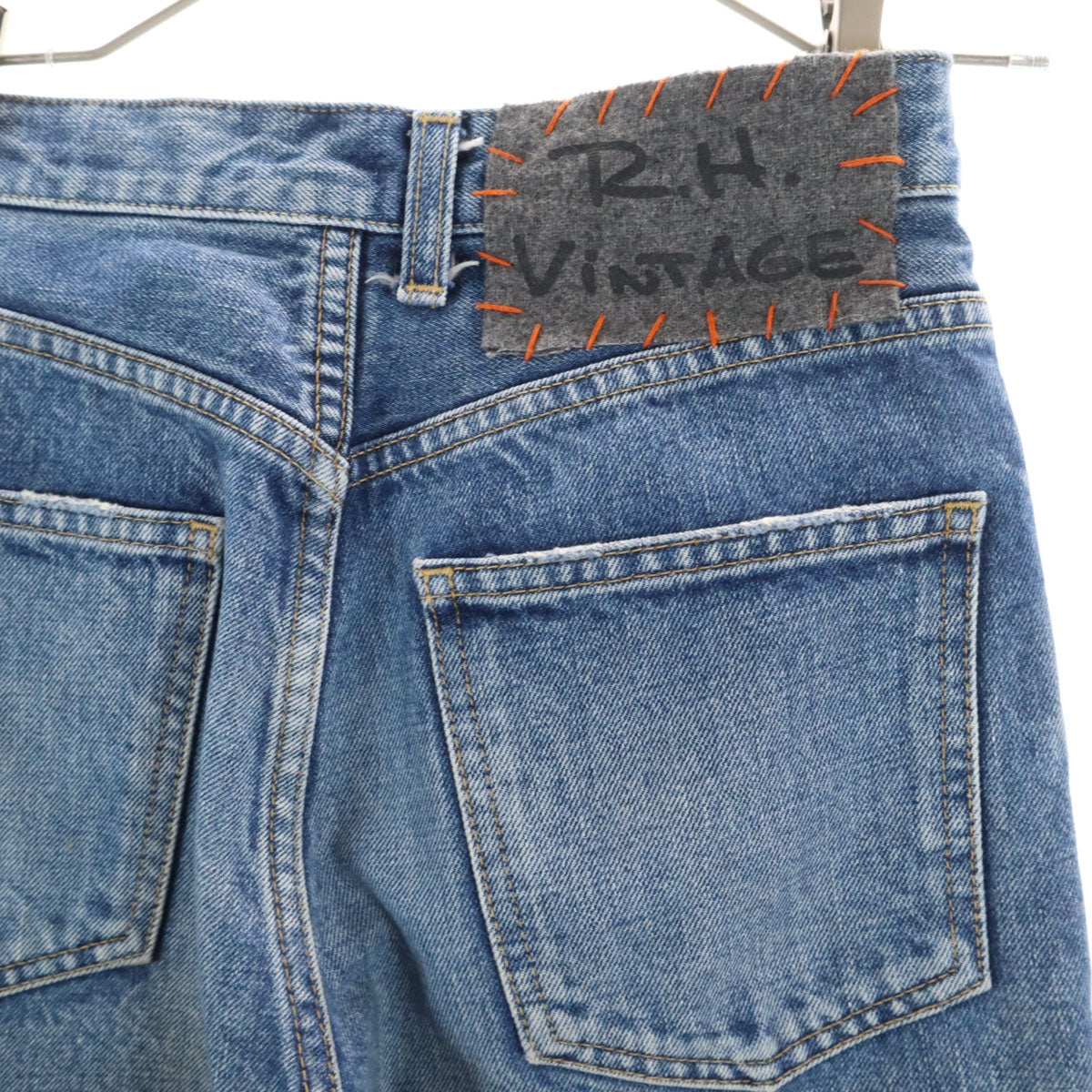 R.H. ViNTAGE アールエイチヴィンテージ 日本製 カットオフ加工 テーパードデニムパンツ W23 ウォッシュブルー ジーンズ ロンハーマン レディース