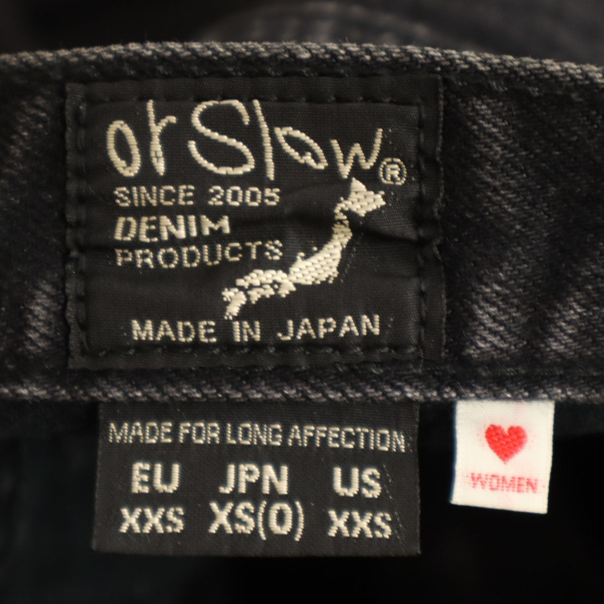 orSlow オアスロウ 307BB 日本製 スキニーデニムパンツ XS ブラック ジーンズ レディース