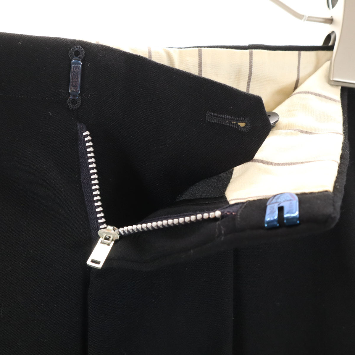 70s イングランド製 タキシードクロス TUXEDO CLOTH ヴィンテージ スラックスパンツ ブラック メンズ