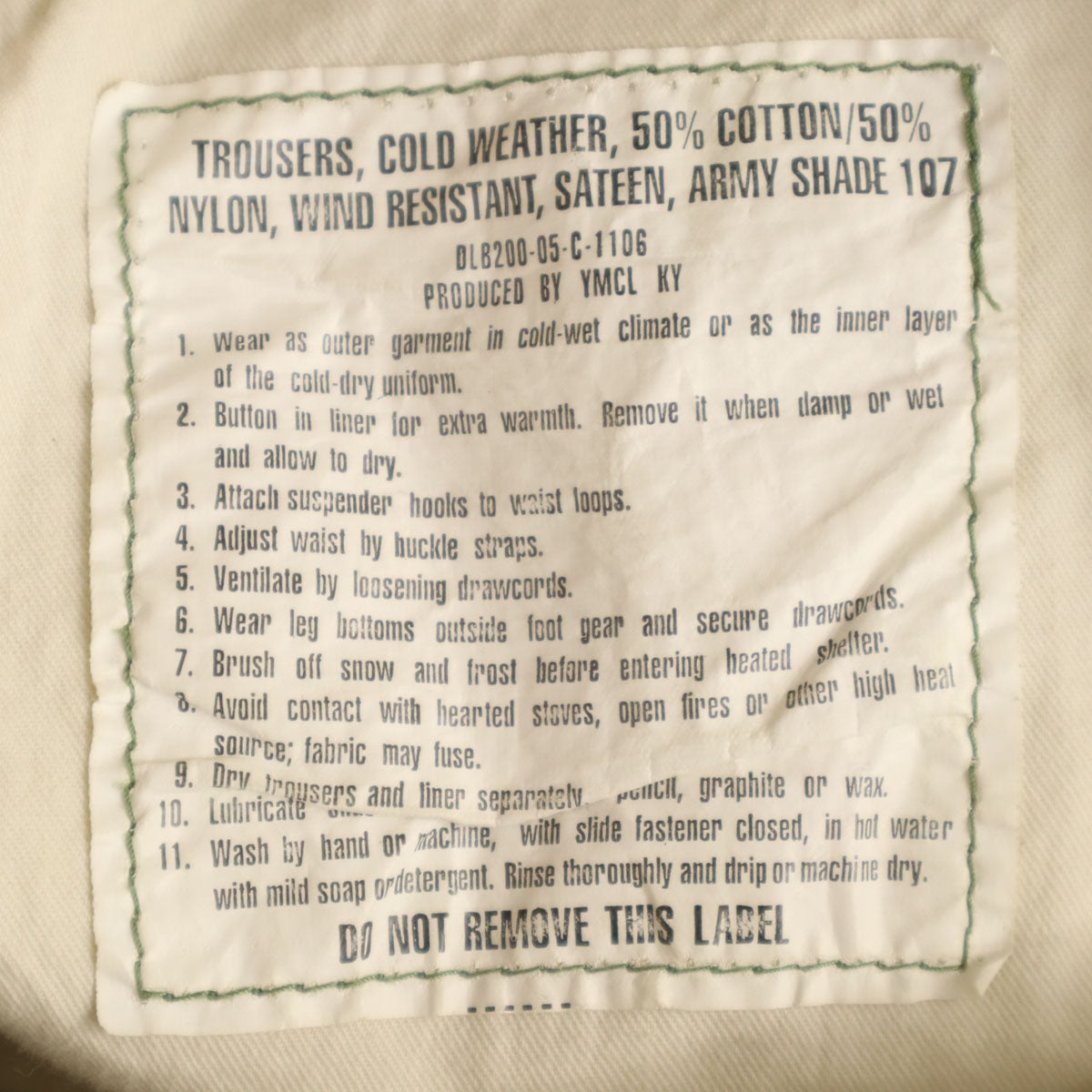 US ARMY アメリカ軍 民間 YMCL ミリタリー カーゴパンツ XS カーキ TALONジップ メンズ