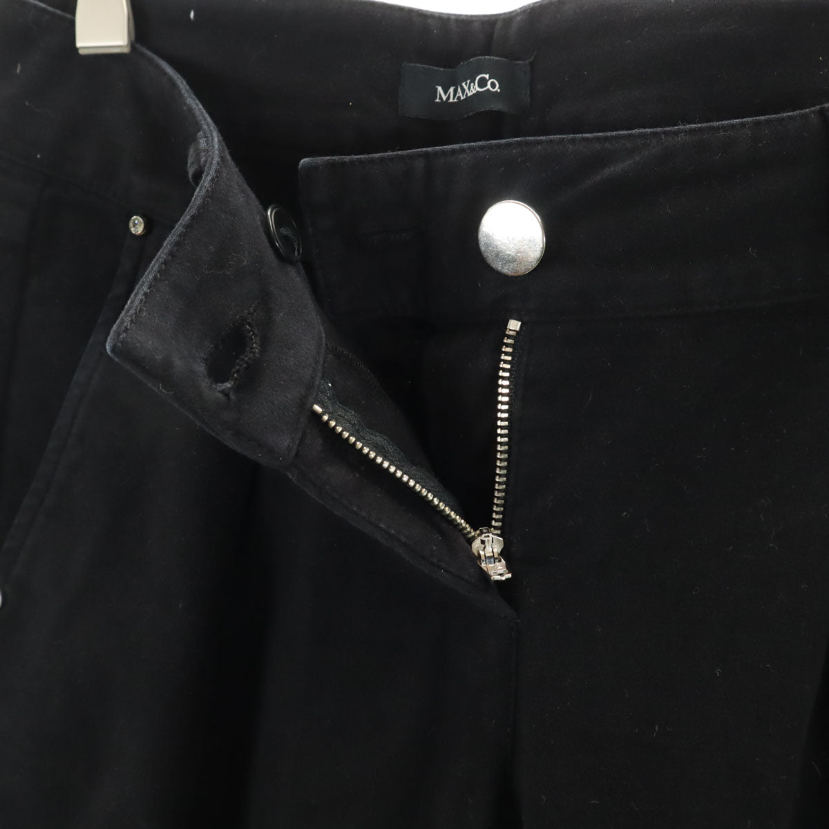MAX&CO マックスアンドコー スリムパンツ 38 ブラック マックスマーラ レディース