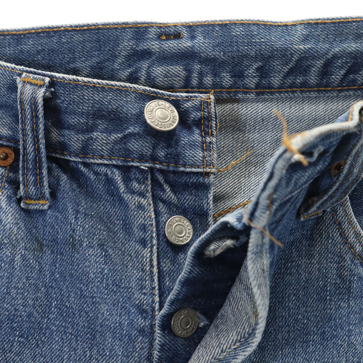 Levi's リーバイス 70s 赤耳 66前期 スモールe ヴィンテージ ボタン裏6 デニムパンツ w29 ブルー系 ジーンズ レディース